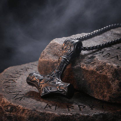 The Mjolnir of Thunder – Handcrafted Norse Legacy – Viking Necklaces & Pendants | Norse runes & Nordic jewelry