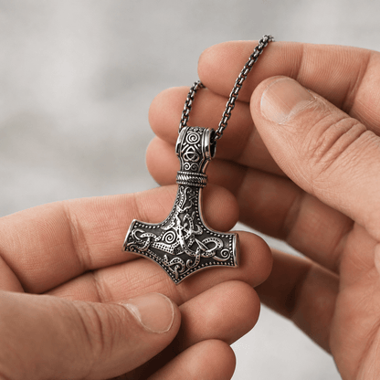 The Mjolnir of Thunder – Handcrafted Norse Legacy – Viking Necklaces & Pendants | Norse runes & Nordic jewelry