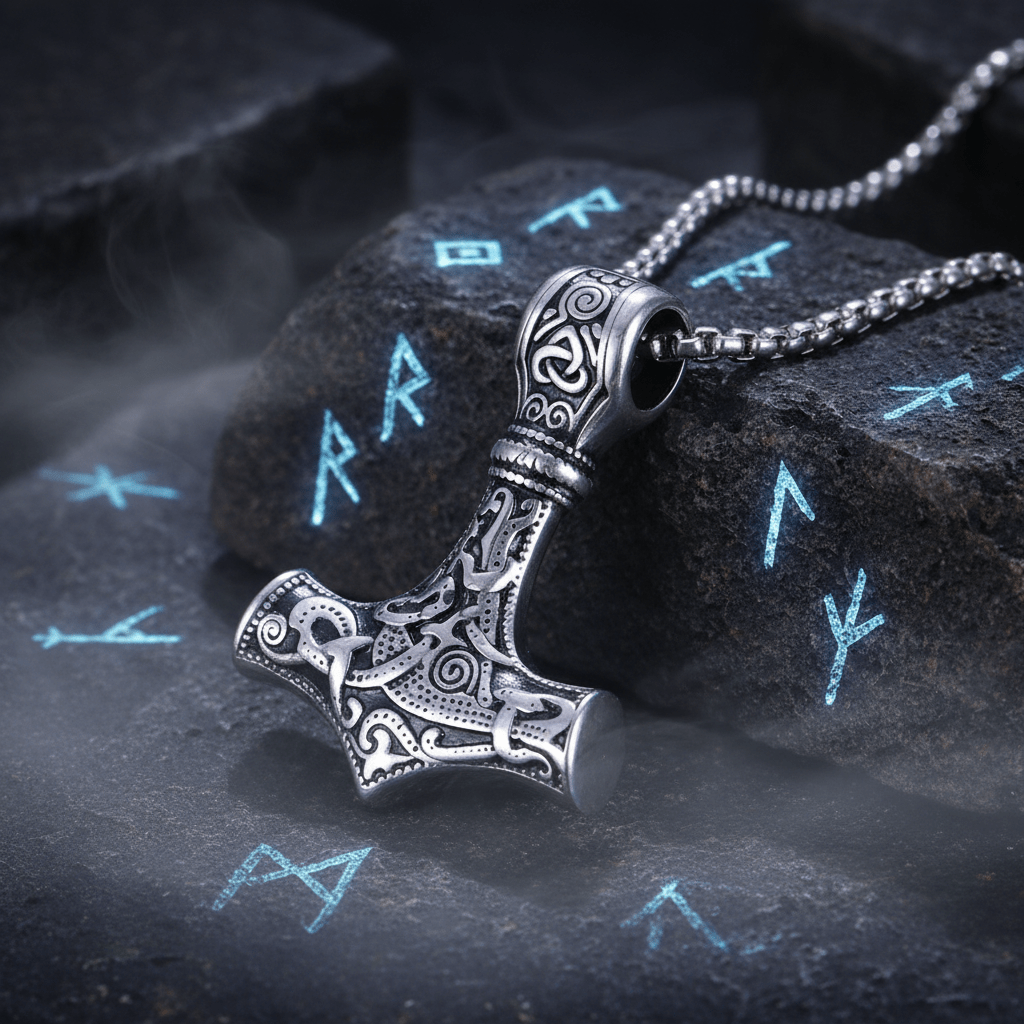 The Mjolnir of Thunder – Handcrafted Norse Legacy – Viking Necklaces & Pendants | Norse runes & Nordic jewelry