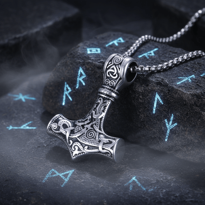 The Mjolnir of Thunder – Handcrafted Norse Legacy – Viking Necklaces & Pendants | Norse runes & Nordic jewelry