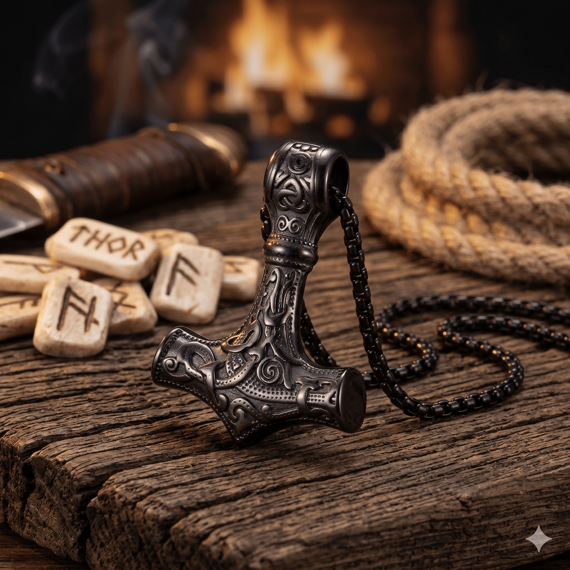 The Mjolnir of Thunder – Handcrafted Norse Legacy – Viking Necklaces & Pendants | Norse runes & Nordic jewelry