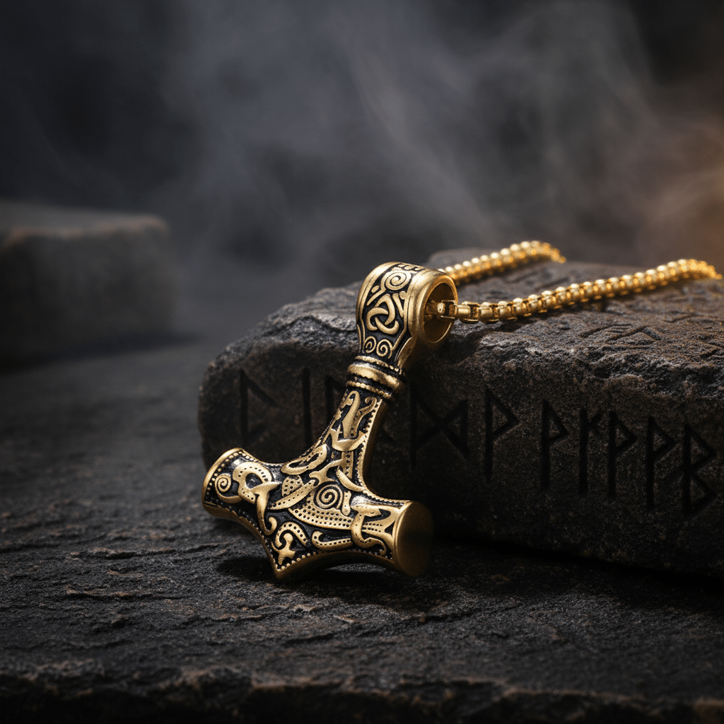 The Mjolnir of Thunder – Handcrafted Norse Legacy – Viking Necklaces & Pendants | Norse runes & Nordic jewelry