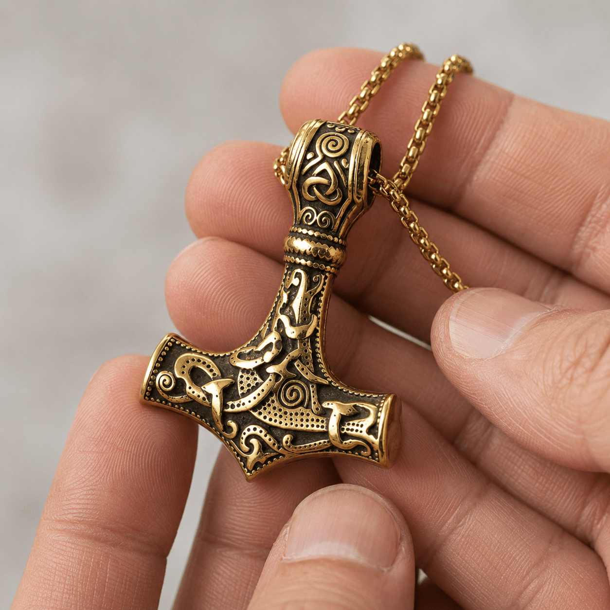 The Mjolnir of Thunder – Handcrafted Norse Legacy – Viking Necklaces & Pendants | Norse runes & Nordic jewelry
