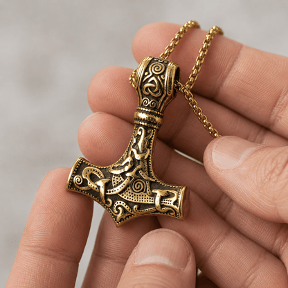 The Mjolnir of Thunder – Handcrafted Norse Legacy – Viking Necklaces & Pendants | Norse runes & Nordic jewelry