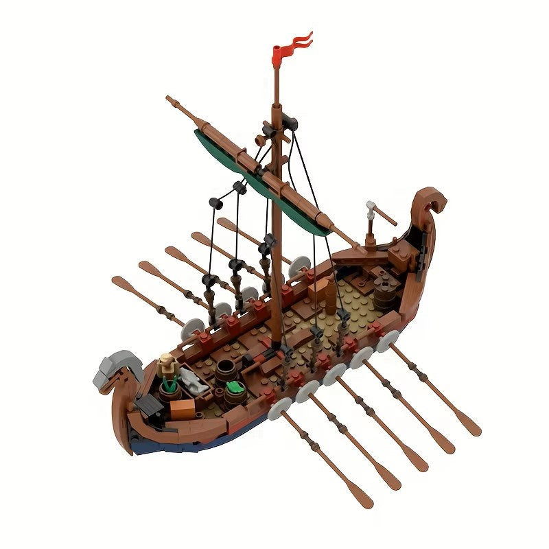 Medieval Viking Ship Building Blocks – 463 PCS Ocean Adventure Toy for Kids & Adults