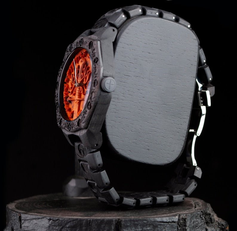 Tree of Gondor 1500 - Year Bog Oak Watch | LOTR Wooden Watch – Viking jewelry | Norse runes & Nordic jewelry
