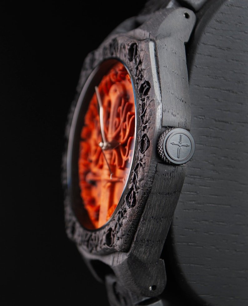 Tree of Gondor 1500 - Year Bog Oak Watch | LOTR Wooden Watch – Viking jewelry | Norse runes & Nordic jewelry