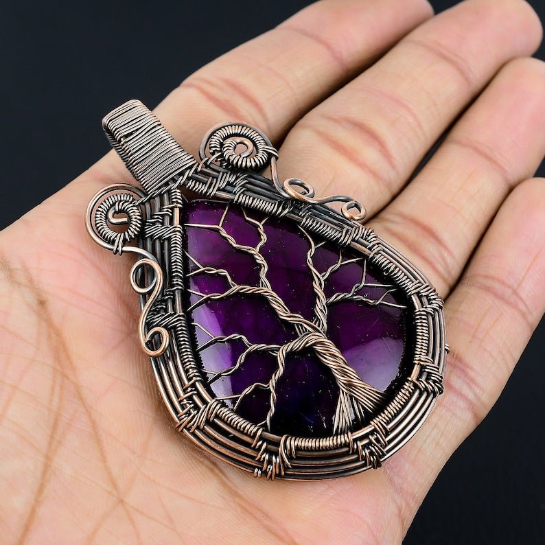 Tree of Life Labradorite Pendant – Handmade Copper Wire Necklac – Viking jewelry | Norse runes & Nordic jewelry