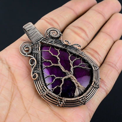Tree of Life Labradorite Pendant – Handmade Copper Wire Necklac – Viking jewelry | Norse runes & Nordic jewelry