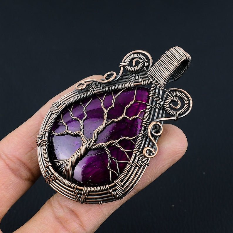 Tree of Life Labradorite Pendant – Handmade Copper Wire Necklac – Viking jewelry | Norse runes & Nordic jewelry
