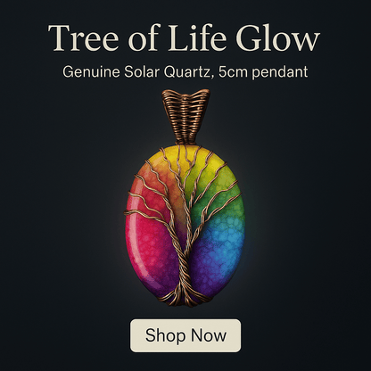 Tree of Life Solar Quartz Copper Pendant – Handmade Jewelry – Viking jewelry | Norse runes & Nordic jewelry