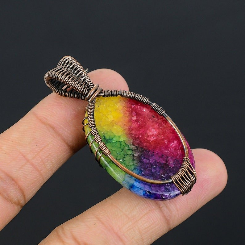 Tree of Life Solar Quartz Copper Pendant – Handmade Jewelry – Viking jewelry | Norse runes & Nordic jewelry
