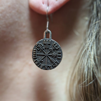 Vegvisir earrings Viking jewelry Norse pagan – Viking jewerly | Norse runes & Nordic jewelry