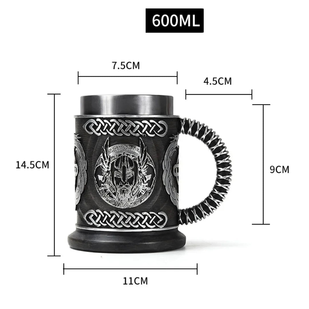 Viking 3D Beer Mug | 600ml Thermal Stein – Viking home decor | Norse runes & Nordic jewelry