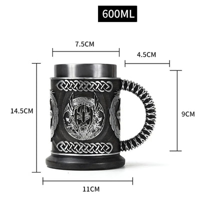 Viking 3D Beer Mug | 600ml Thermal Stein – Viking home decor | Norse runes & Nordic jewelry