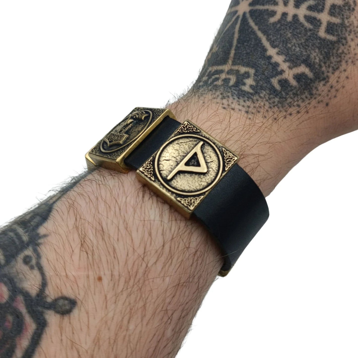 Viking bracelet leather wristband arm wrist cuff jewelry men – Viking jewerly | Norse runes & Nordic jewelry