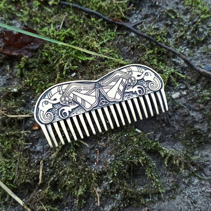 Viking comb | mustache metal accessories | beard care | mens gifts – Viking | Norse runes & Nordic jewelry