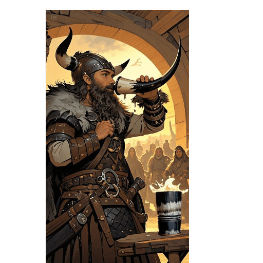 Viking Drinking Horn Mug with Stand – Ale, Beer & Mead Tankard – Viking Accessories | Norse runes & Nordic jewelry