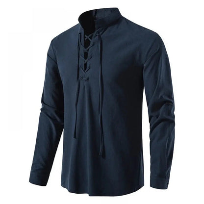 Viking Medieval Shirt for Men – Cotton Linen Lace - Up – Viking fashion | Norse runes & Nordic jewelry