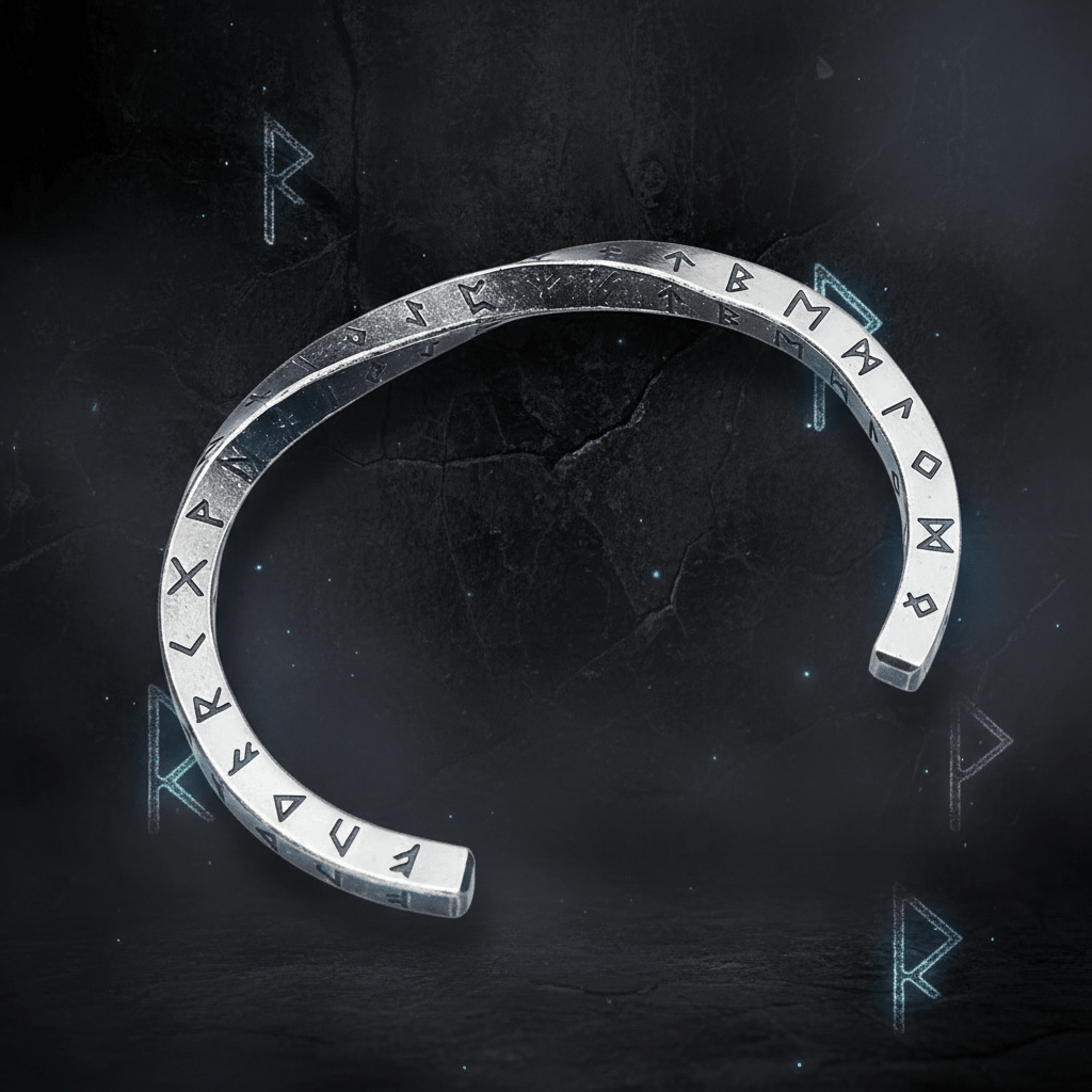 Viking Runes Mobius Bracelet | Stainless Steel Norse Amulet – Viking Bracelet | Norse runes & Nordic jewelry