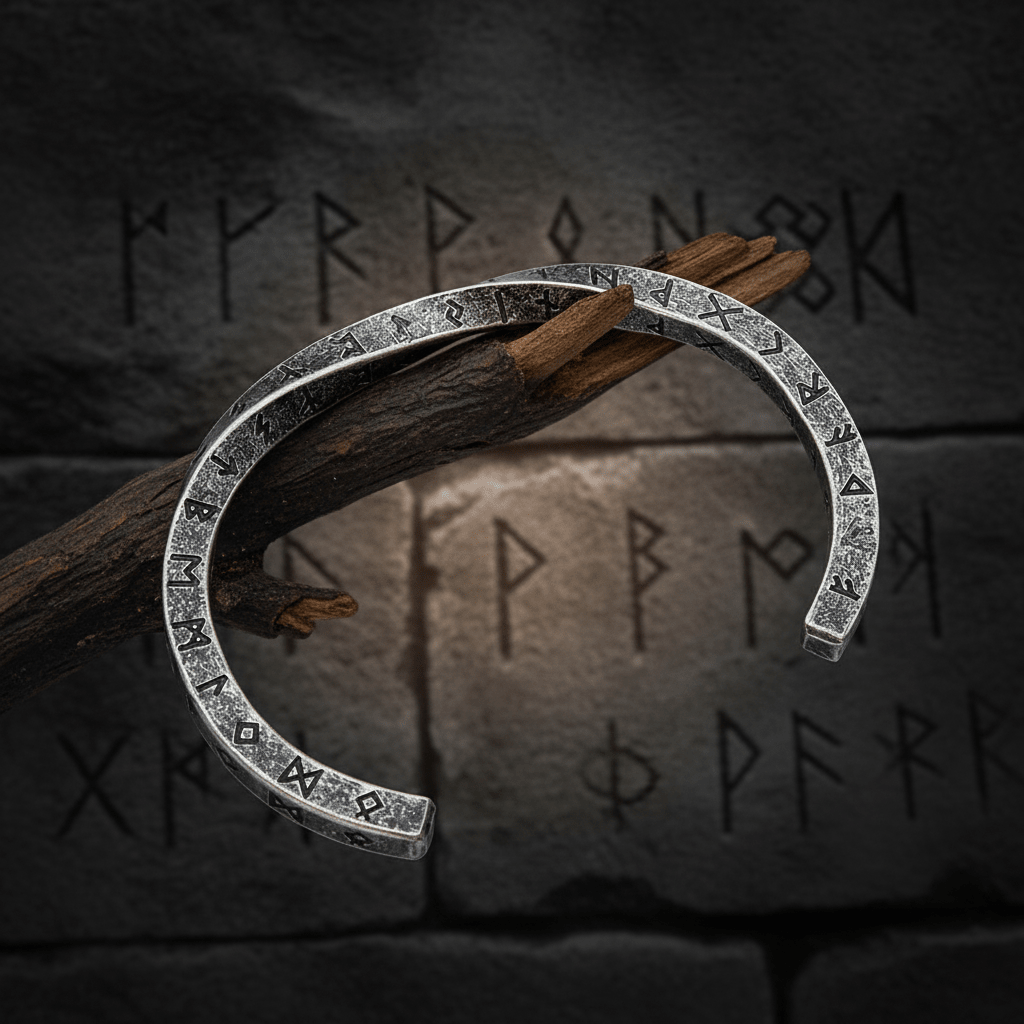 Viking Runes Mobius Bracelet | Stainless Steel Norse Amulet – Viking Bracelet | Norse runes & Nordic jewelry