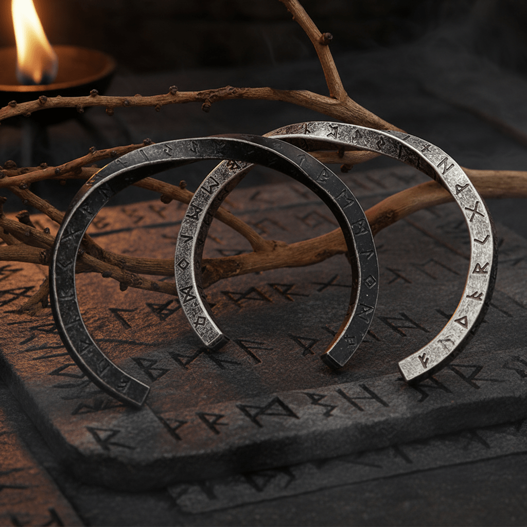 Viking Runes Mobius Bracelet | Stainless Steel Norse Amulet – Viking Bracelet | Norse runes & Nordic jewelry
