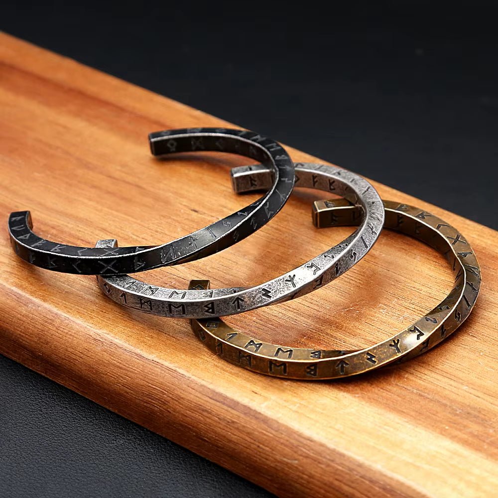 Viking Runes Mobius Bracelet | Stainless Steel Norse Amulet – Viking Bracelet | Norse runes & Nordic jewelry