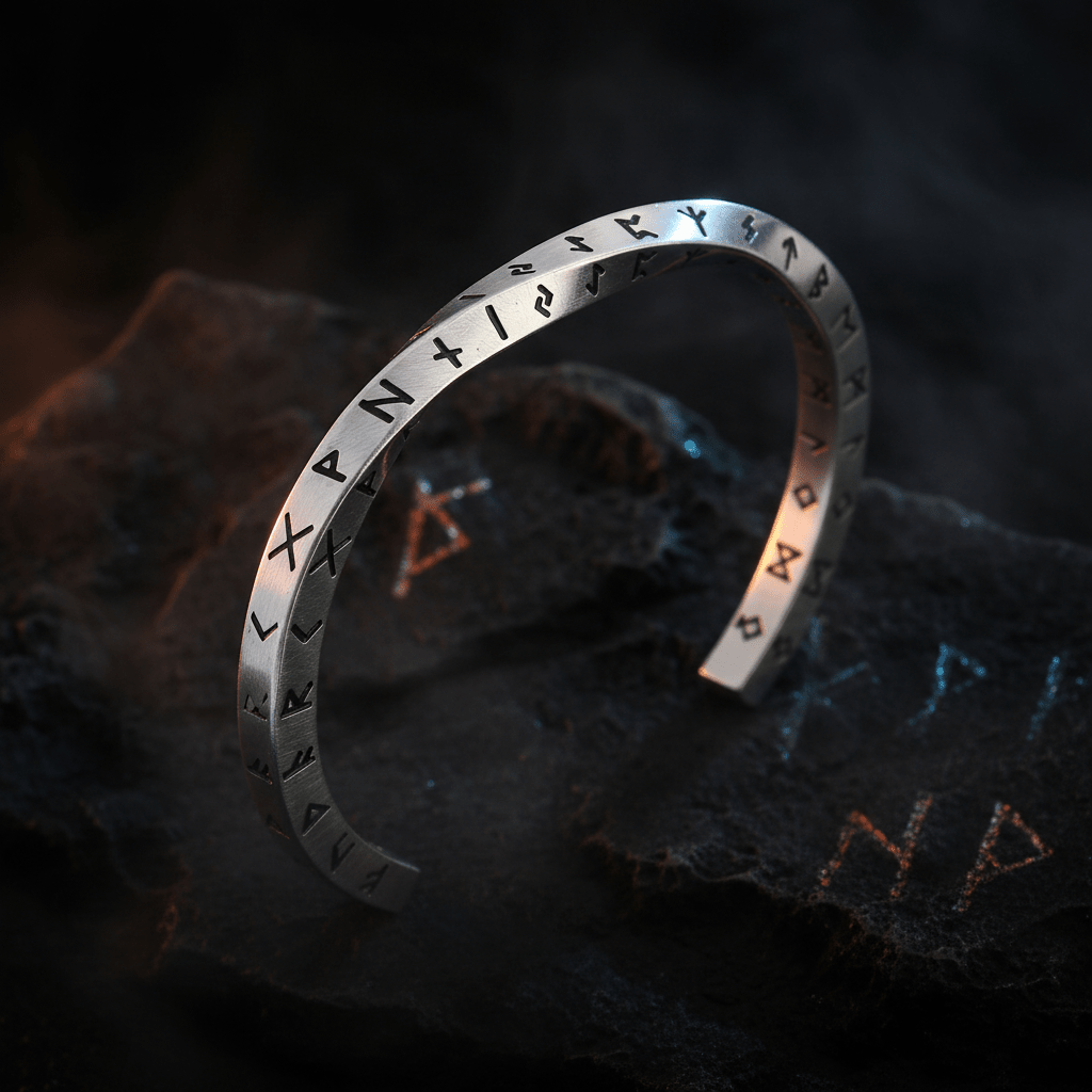 Viking Runes Mobius Bracelet | Stainless Steel Norse Amulet – Viking Bracelet | Norse runes & Nordic jewelry