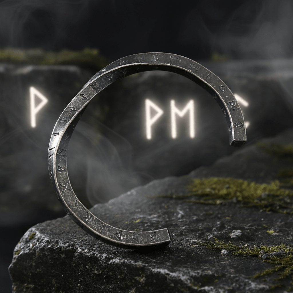 Viking Runes Mobius Bracelet | Stainless Steel Norse Amulet – Viking Bracelet | Norse runes & Nordic jewelry