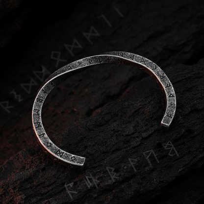 Viking Runes Mobius Bracelet | Stainless Steel Norse Amulet – Viking Bracelet | Norse runes & Nordic jewelry