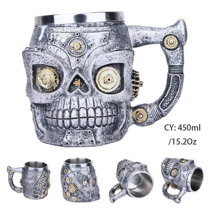 Viking Skull Beer Mug | 600ml Pirate Tankard Stein – Viking Beer Mug | Norse runes & Nordic jewelry