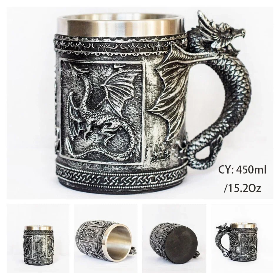 Viking Skull Beer Mug | 600ml Pirate Tankard Stein – Viking Beer Mug | Norse runes & Nordic jewelry