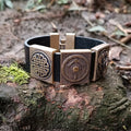 Viking warrior bracelet men leather cuff norse jewelry