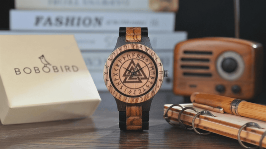 Viking Wooden Watch – Custom Engraved Timepiece for Men – Viking Jewelry | Norse runes & Nordic jewelry